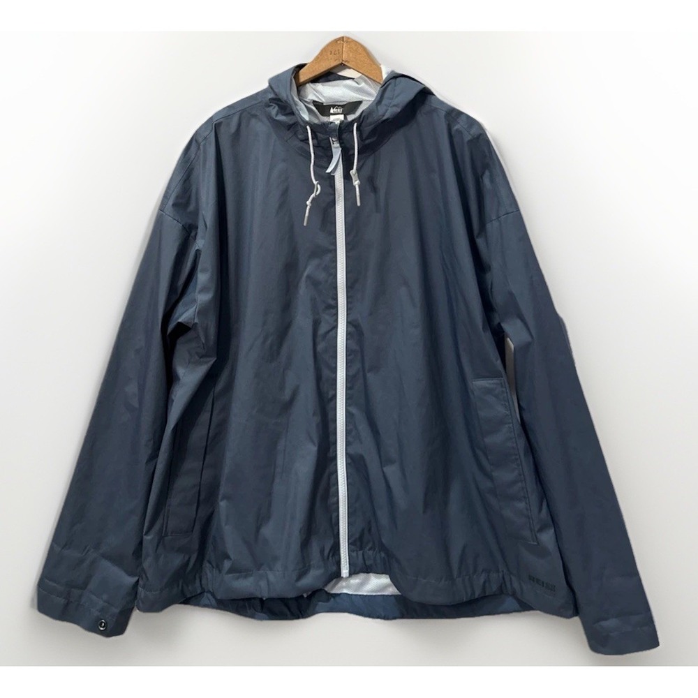 Women's REI Rain Jacket Ranier Full Zip Outdoor Hiking Windbreaker Sz 2X No Flaw